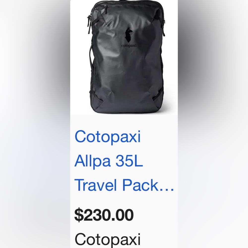 Cotopaxi Allpa 35L backpack, black